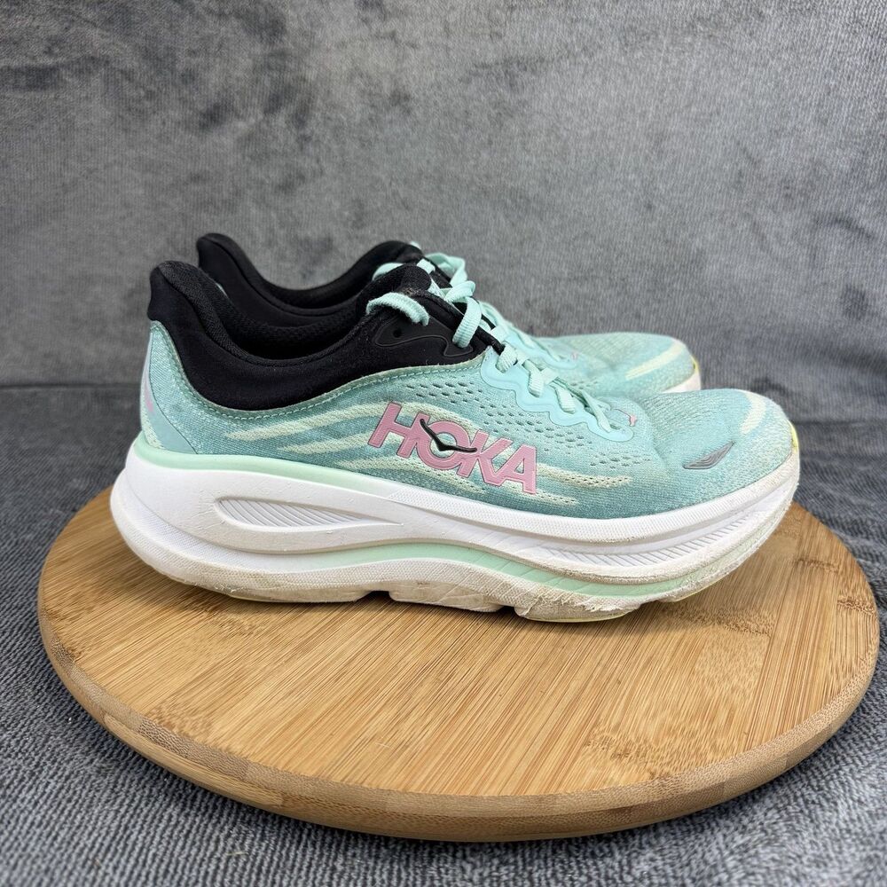 Hoka One One Bondi 9 Shoes Womens Size 7.5 Blue Mesh Running Sneakers 1162012